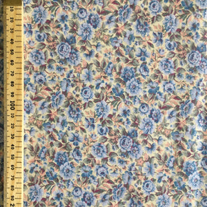 Pastel Blue Floral Cotton 2.2m